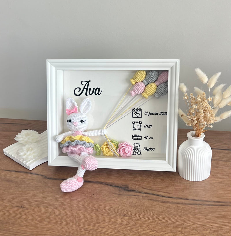 Crochet Bunny Birth Frame