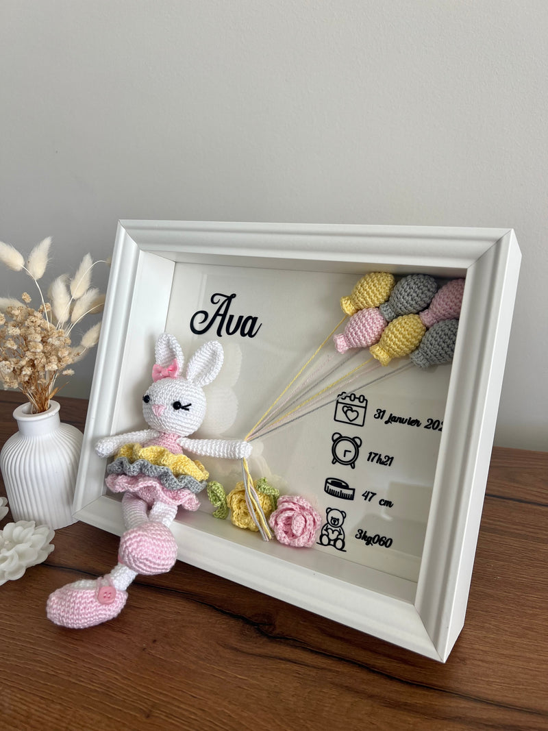 Crochet Bunny Birth Frame