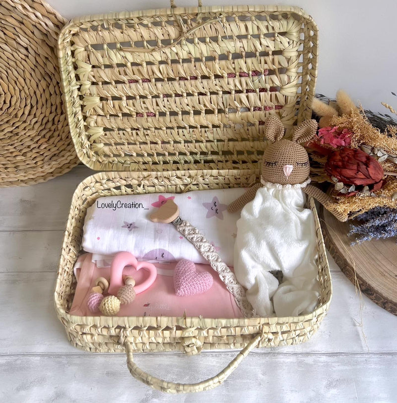 Valisette customisée en feuilles de palmier