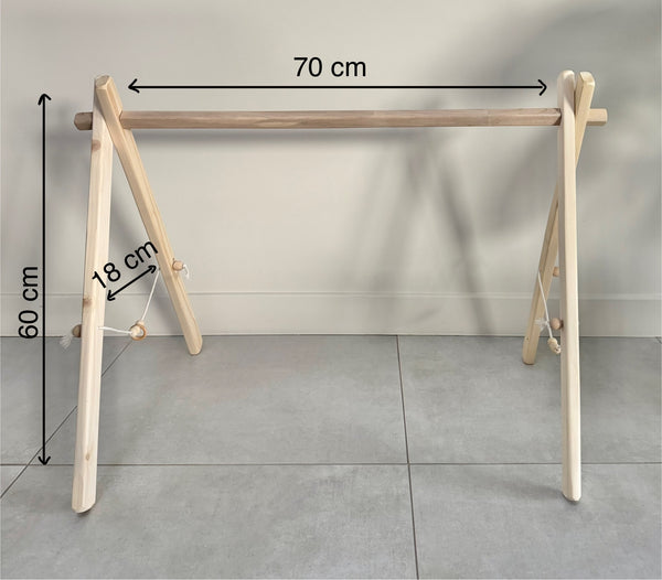 Arche d'éveil en bois d'hêtre - support portique pour suspensions