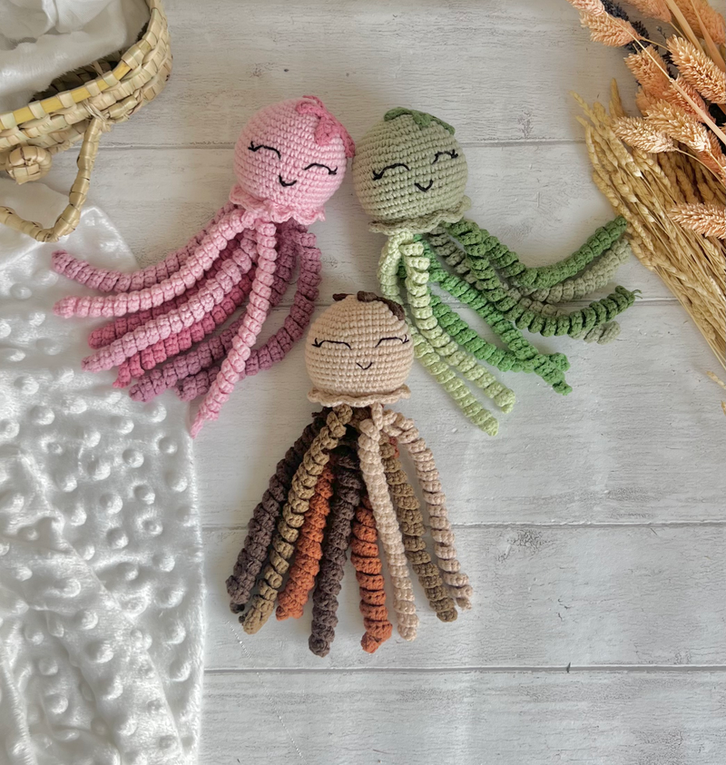 Peluche pieuvre au crochet