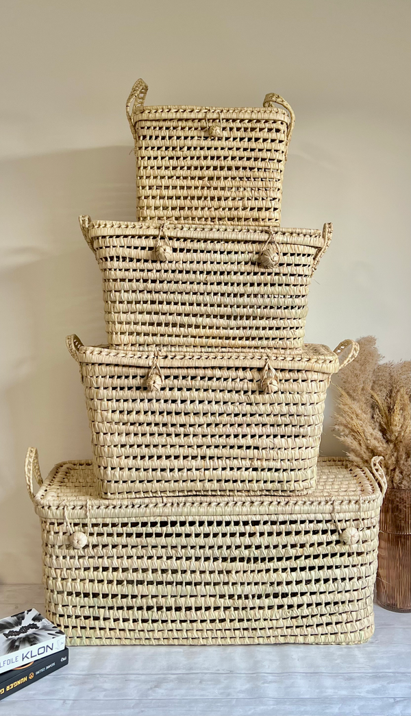 Malle de rangement en feuilles de palmier - 60 cm