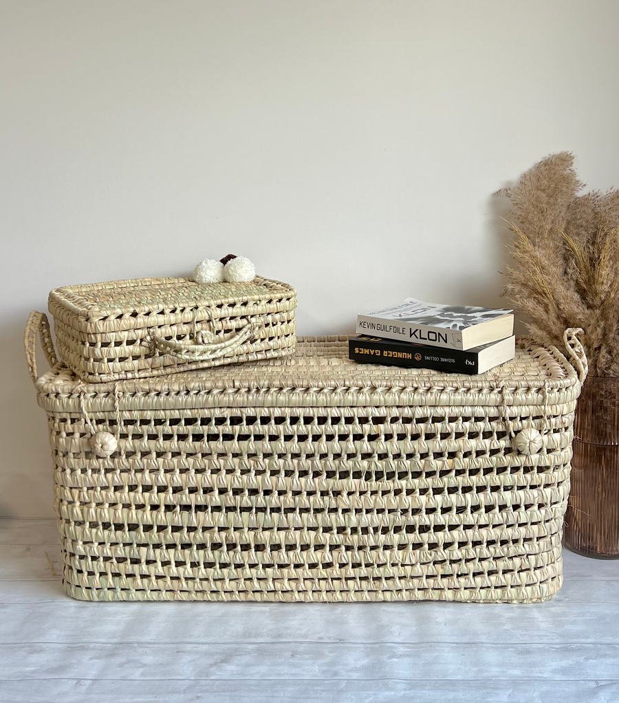 Malle de rangement en feuilles de palmier - 80 cm