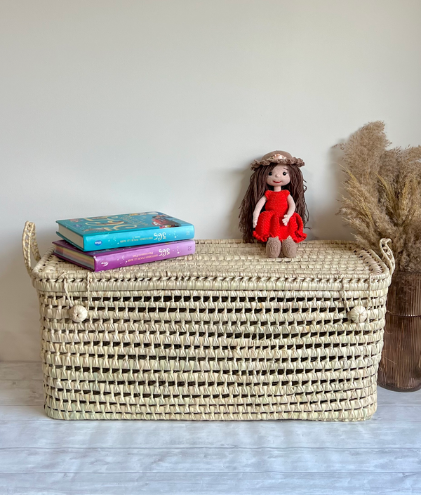 Malle de rangement en feuilles de palmier - 80 cm
