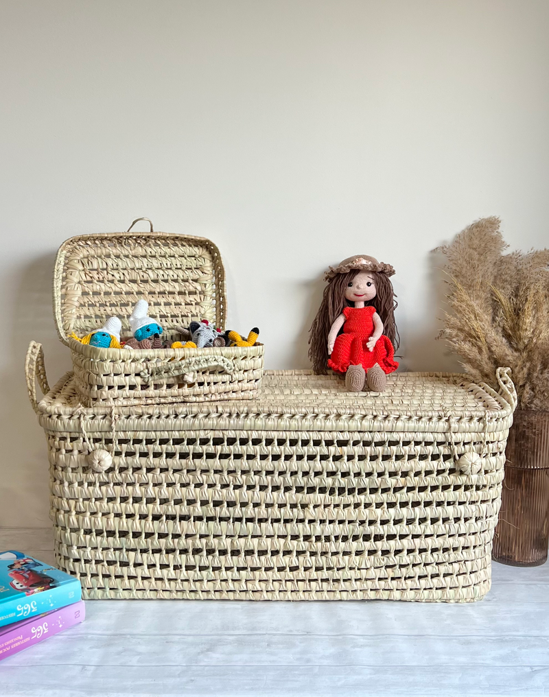 Malle de rangement en feuilles de palmier - 80 cm