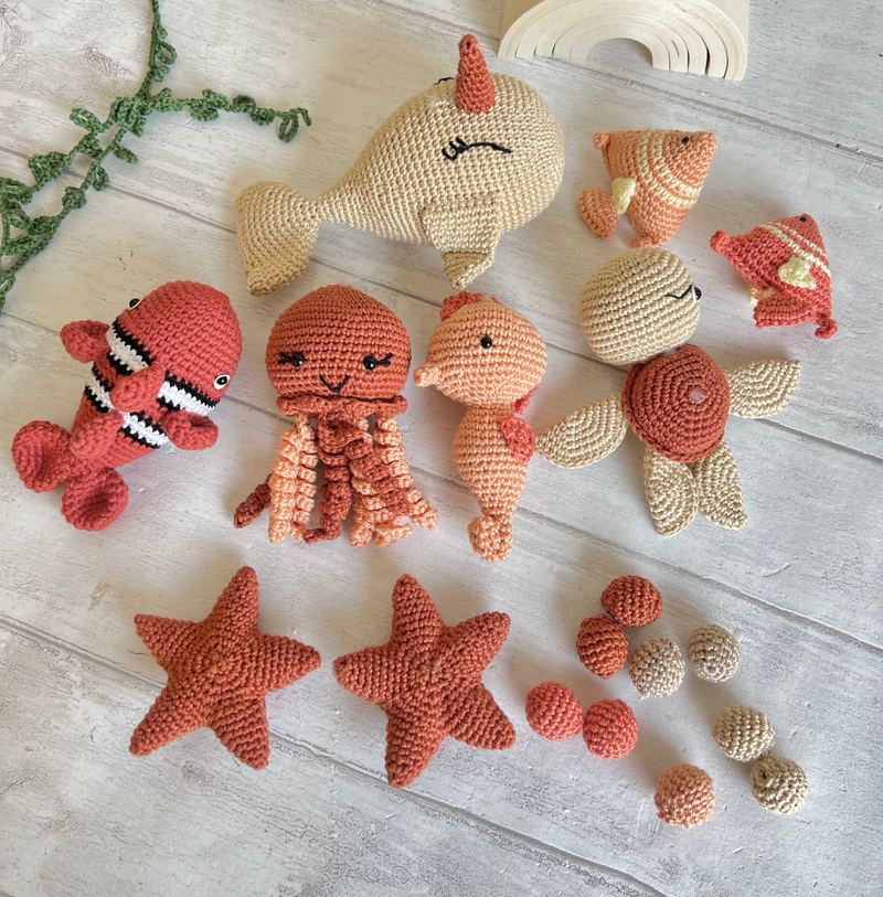 Mobile musical océan - couleur terracotta