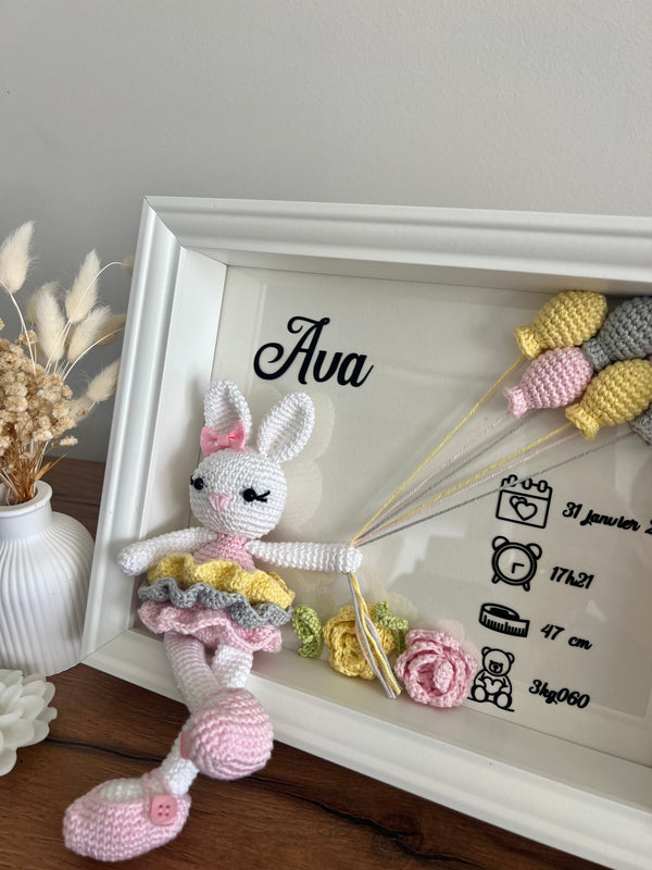 Crochet Bunny Birth Frame