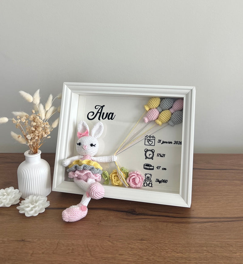 Crochet Bunny Birth Frame